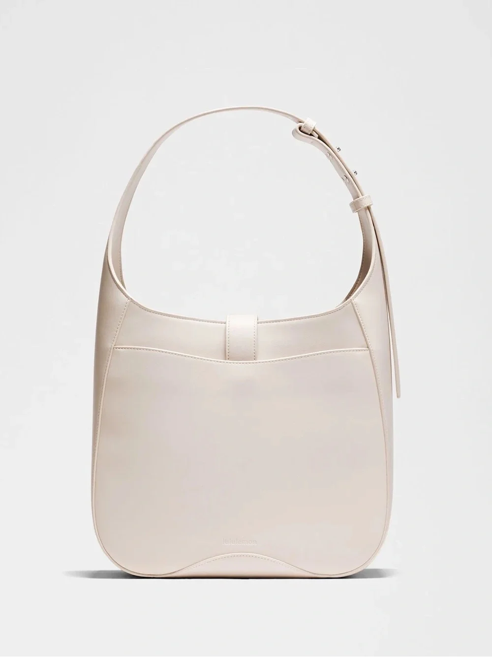 lululemon athletica Cream Leather Shoulder Hobo with Polished Hardware